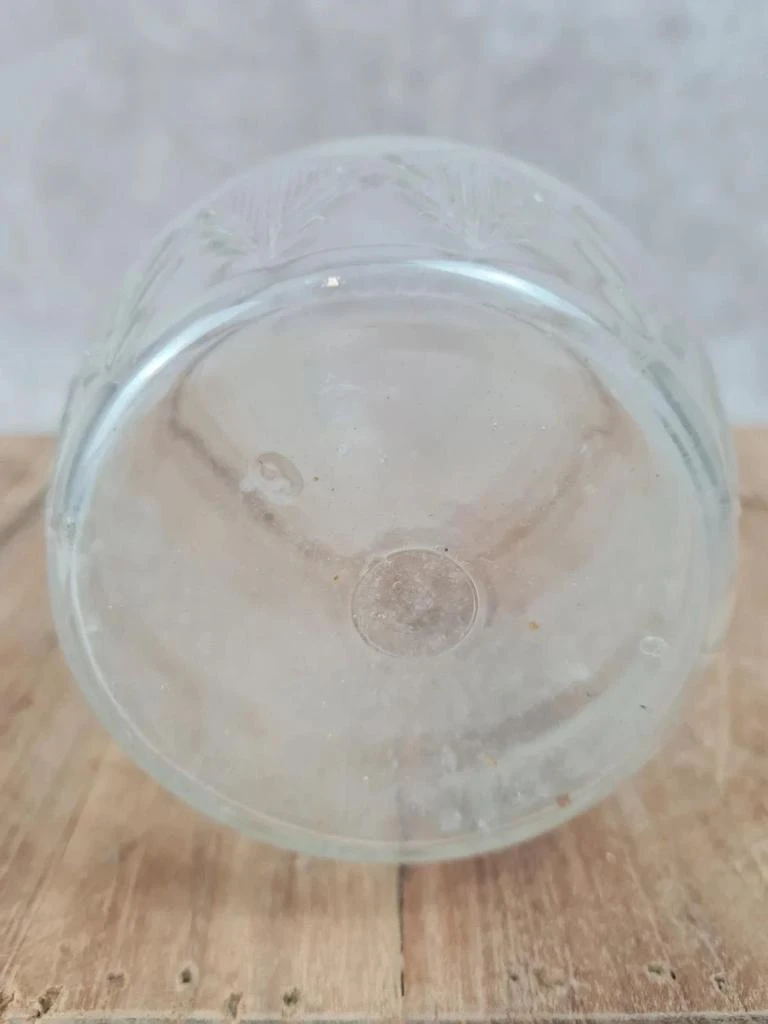 Petit vase vintage en verre transparent à filets dorés – photo 5